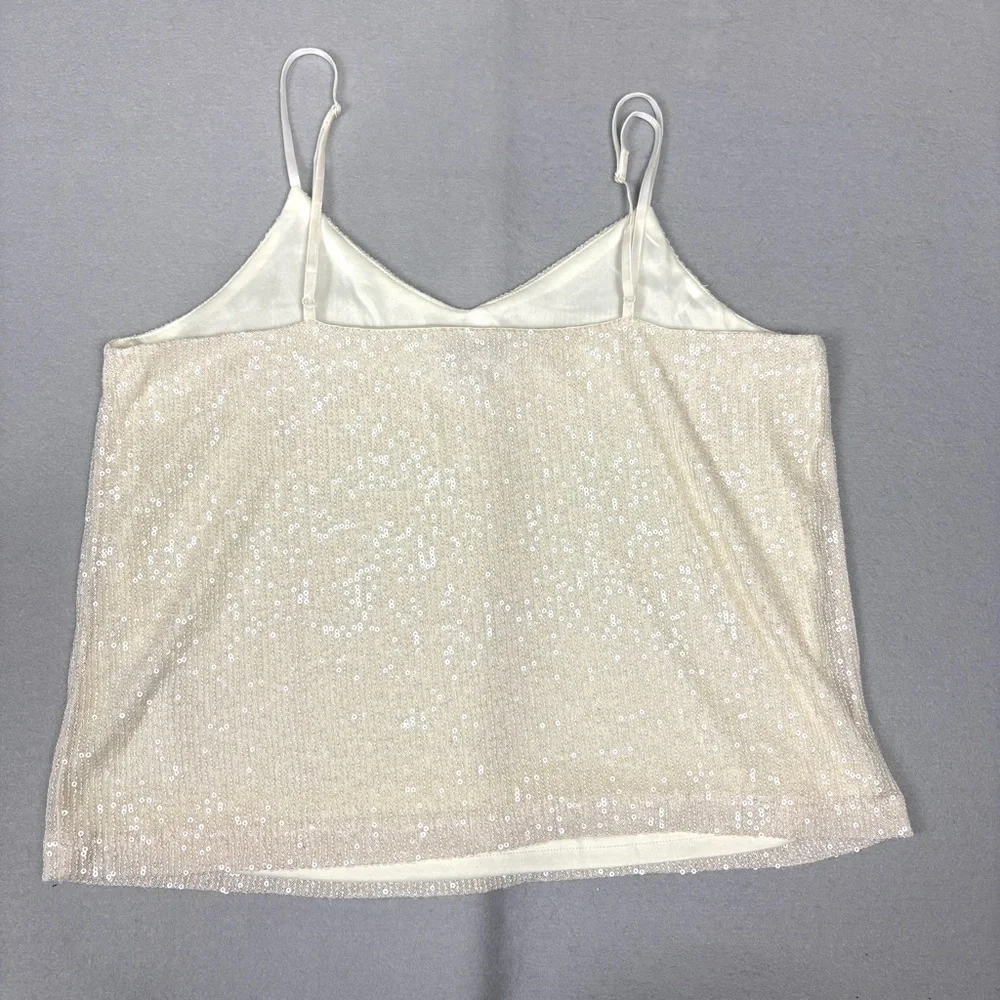 Steve Madden Sparkling Sequin Cream Camisole - Picture 5 of 8